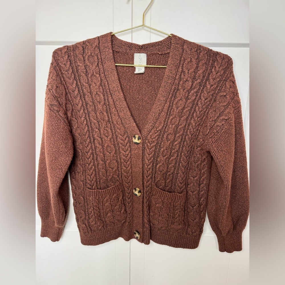 Joie Rust Cable Knit Cardigan